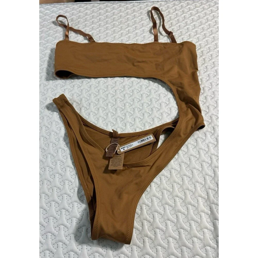 Signature Swim Strapless Monokini Almond XL